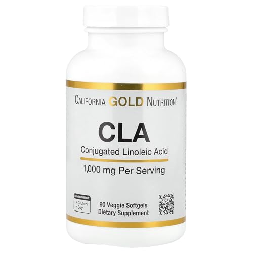 California Gold Nutrition CLA 1,000mg - 90 Veggie Softgels | Plant-Based Fat Metabolism Support