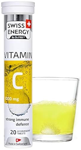 Vitamin C 1000mg Effervescent Tablets - Lemon Flavor for Immune Support (20 Count)