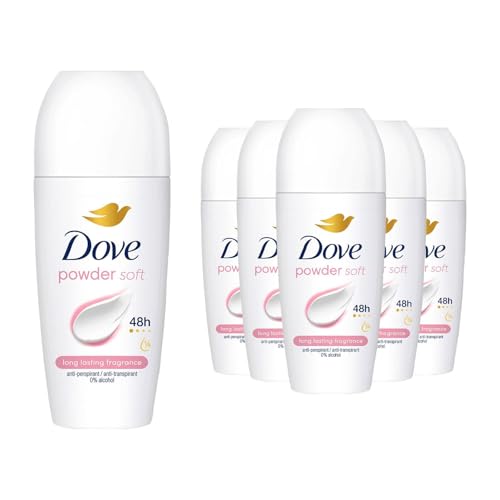 Dove Powder Anti-Perspirant Roll On Deodorant - 48H Protection, 6x 50ml