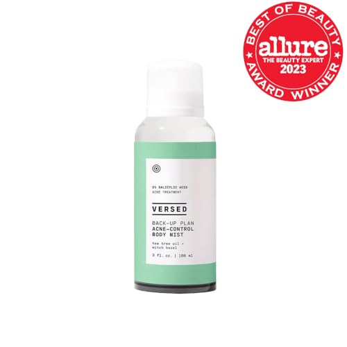 Versed Back-Up Acne Control Body Mist, Spot Treatment with Salicylic Acid & Tea Tree Oil, Witch Hazel, Vegan, 3 oz