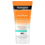 Neutrogena Anti-Pimple Facial Cleanser with Salicylic Acid - 2-in-1 Cleansing & Mask for Blemished Skin, Oil-Free, 150 ml