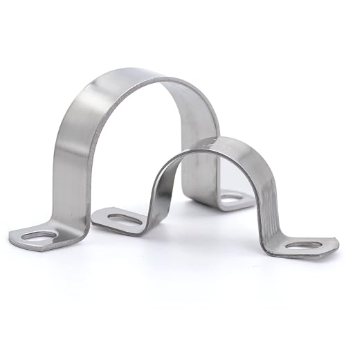 Pipe Strap Clamp Ø 40 mm Heavy Duty Metal U Bracket - Stainless Steel Conduit Clamps for Pipe Mounting, 10 Pcs