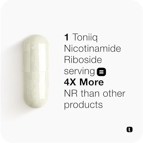 Toniiq Nicotinamide Riboside 1000mg | NAD+ Booster | Stabilized NRHM Formula | 60 Vegan Capsules