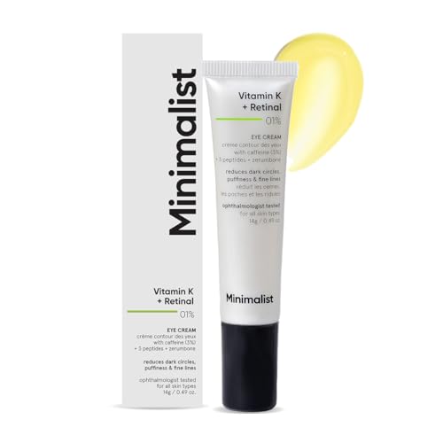 Minimalist Vitamin K + Retinal 01% Under Eye Cream with Caffeine, 14 gm – Dark Circle & Puffiness