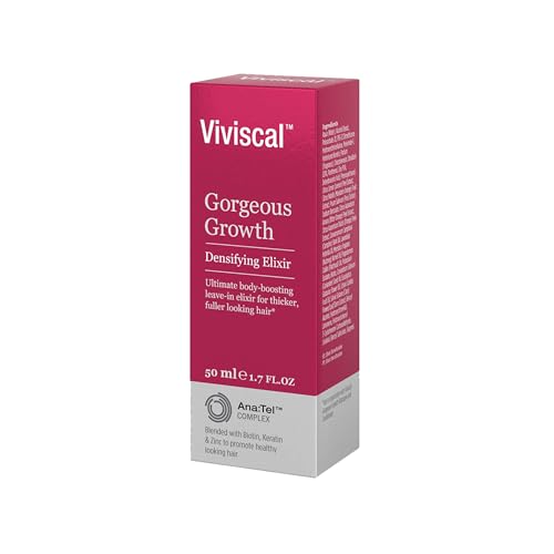 Viviscal Gorgeous Growth Densifying Elixir - Leave-in Hair Serum with Keratin, Biotin & Zinc for Thicker, Fuller Hair 1.7 oz