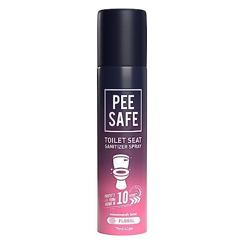 Pee Safe Floral Toilet Seat Sanitizer Spray 75ml - 99.9% Germ Protection, UTI Prevention, Travel Ready