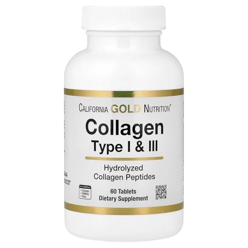 California Gold Nutrition Hydrolyzed Collagen Type I & III, 60 Tablets