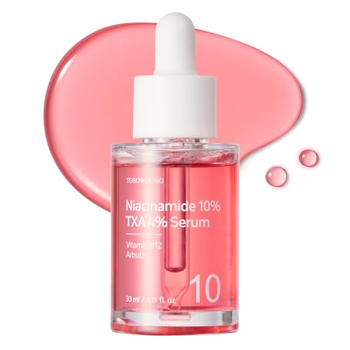 TOSOWOONG Niacinamide 10% + Tranexamic Acid 4% Serum - Korean Glass Skin Serum with Arbutin for Brightening & Radiant Complexion - 33ml