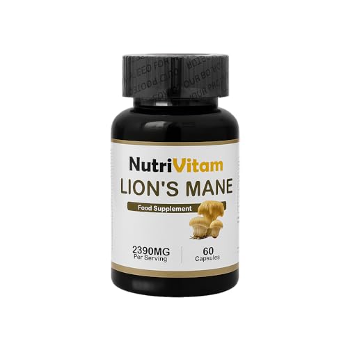 Lion's Mane Mushroom Supplement - 2390mg Per Serving, 60 Capsules