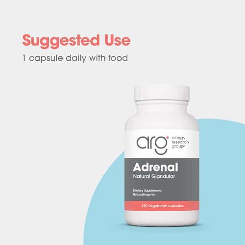 Allergy Research Group Adrenal Natural Glandular - 150 Vegicaps - Adrenal Support Supplement