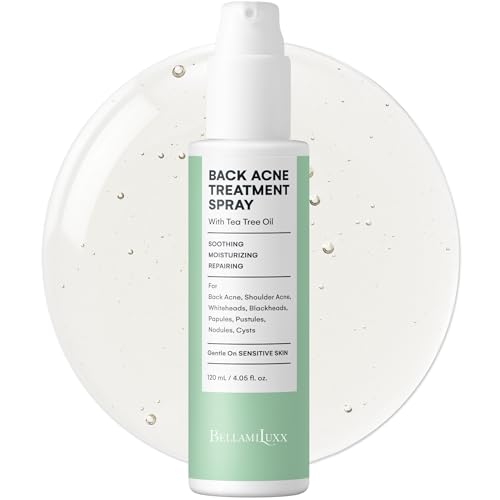 BellamiLuxx Back & Body Acne Treatment Spray with Tea Tree Oil for Clear, Soothe & Moisturize - Effective for Men, Women & Teens