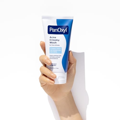PanOxyl 4 Acne Creamy Wash - 4% Benzoyl Peroxide, 6 oz (Pack of 3) | Gentle Acne Cleanser