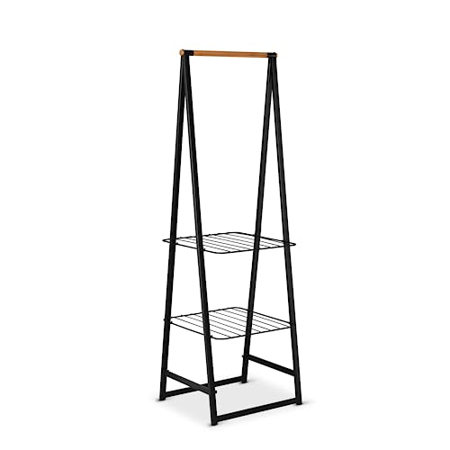 Brabantia Linn Small Clothes Rack - Black Steel Standing Drying Rack