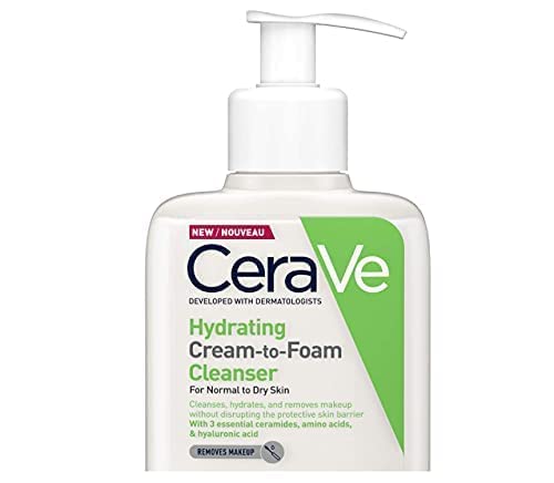 CeraVe Hydrating Cream-to-Foam Cleanser | Fragrance Free Face Wash