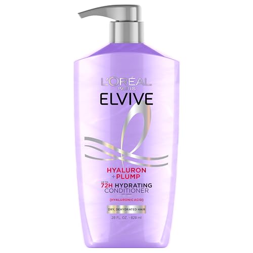L’Oréal Paris Elvive Hyaluron Plump Hydrating Conditioner for Leaves with Shine, Paraben-Free, 26.5 oz