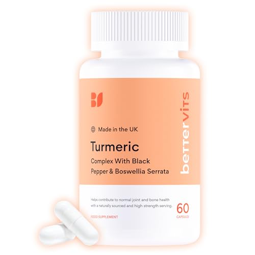 BetterVits Turmeric Complex - 10,000mg Extract with Black Pepper & Boswellia Serrata - Joint Health & Anti-Inflammatory Support