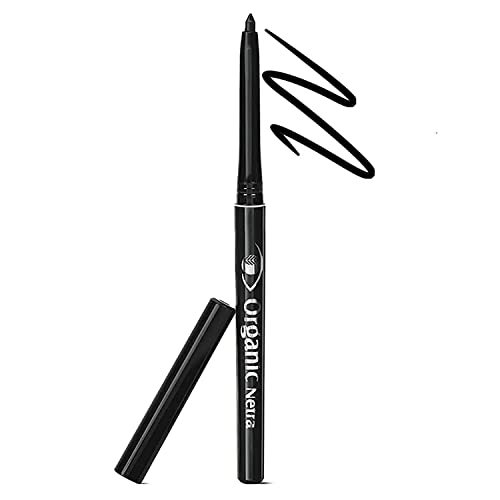 Pure Black Organic Kajal Pencil Eyeliner - Waterproof, 12Hr Smudgeproof & Natural Matte Finish