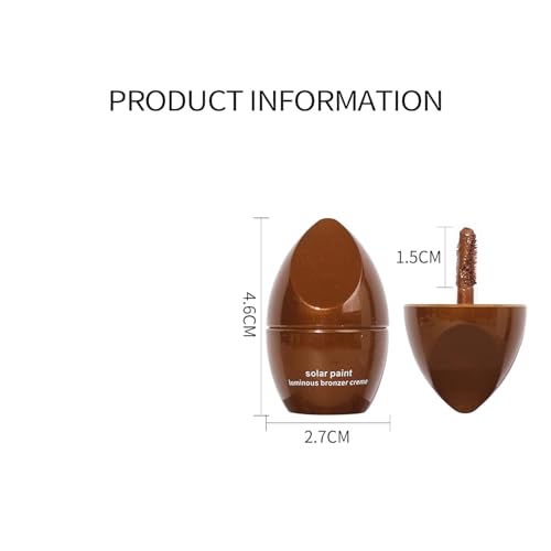 Liquid Cream Highlighter Face Contour Illuminator Makeup Waterproof Matte Bronze Beauty Wand, Red Brown