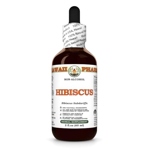 Hawaii Pharm Organic Hibiscus Liquid Extract - Alcohol-Free Herbal Supplement 2 oz