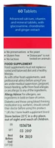 Centrum Vitabiotics Osteocare Glucosamine & Chondroitin 60 Tablets, UK Made for Joint Health