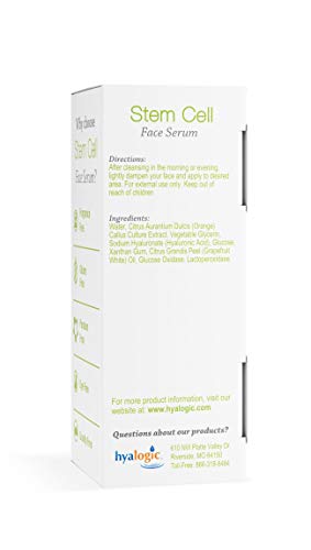 Hyalogic Stem Cell Face Serum with Citrustem & Hyaluronic Acid - Renew & Rejuvenate Skin, .47 Fl oz