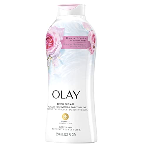 Olay Fresh Outlast Rose Water & Sweet Nectar Body Wash - 22 fl oz, 4 Count