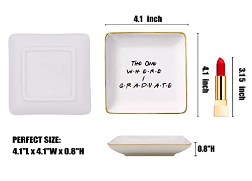 Graduation Gifts for University, Nurse, College, High School - Ceramic Jewelry Holder Ring Dish