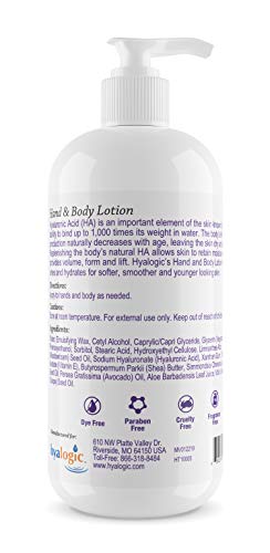 Hyalogic Episilk Hyaluronic Acid Hand & Body Lotion - Shea Butter & Jojoba - 10 oz