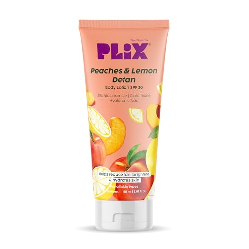 PLIX THE PLANT FIX Peaches & Lemon Body Lotion with 5% Niacinamide for Tan Reduction