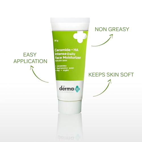 The Derma Co Ceramide + HA Intense Moisturizer for Dry Skin - Hyaluronic Acid & Ceramide Repair - 50g