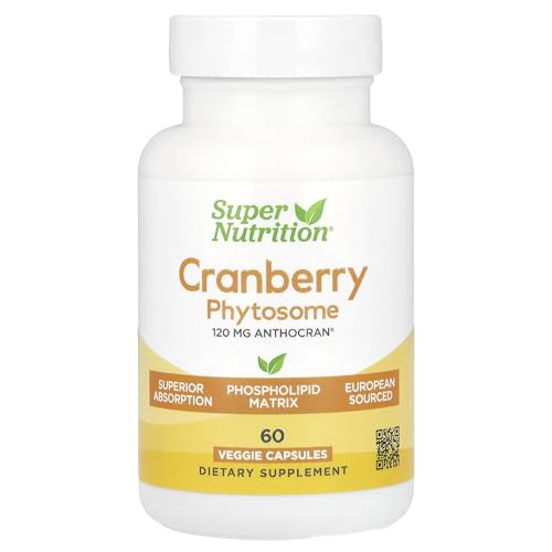 Super Nutrition Cranberry Phytosome Anthocran® - 120 mg, 60 Veggie Capsules | Urinary & Antioxidant Support