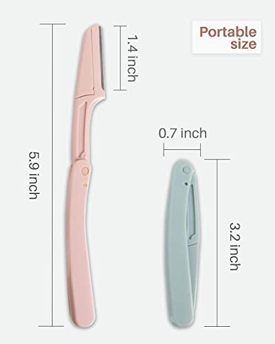 MAKINGTEC Eyebrow Razor for Women & Men | 15 Pcs Dermaplane for Face, Foldable Razors for Peach Fuzz Removal