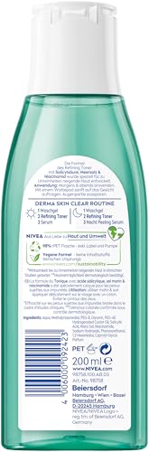 NIVEA Derma Skin Clear Refining Toner - Pore Refining Facial Toner with Salicylic Acid & Niacinamide (200 ml)