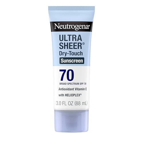 Neutrogena Ultra Sheer Dry-Touch Sunscreen Lotion SPF 70 - Broad Spectrum, Water Resistant, Oil-Free, Non-Comedogenic, Matte Finish - Travel Size 3 Fl Oz