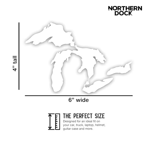 Michigan Great Lakes Vinyl Decal Sticker for Car Window Bumper - 6 Inches Wide White