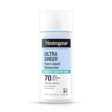 Neutrogena Ultra Sheer Mineral Face Liquid Sunscreen SPF 70 - Broad Spectrum, Oxybenzone-Free, Vegan, 1.4 fl oz
