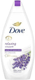 Dove Relaxing Body Wash: Lavender & Rosemary with Â¼ Moisturizing Cream (500ml)