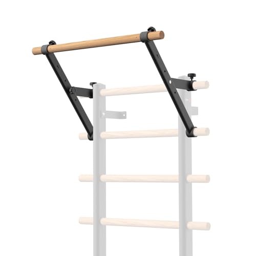 DHT Wood Swedish Stall Bar with Suspension Trainer - 9-Rod Home Gym Equipment