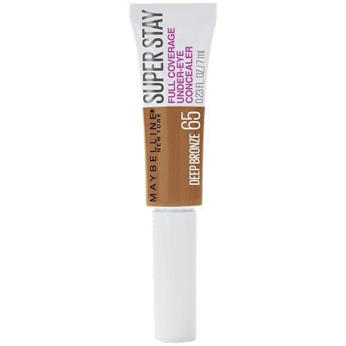 Maybelline Super Stay Full Coverage Under-Eye Concealer - 24H Wear, Brightening Liquid Makeup, Deep Bronze (65)