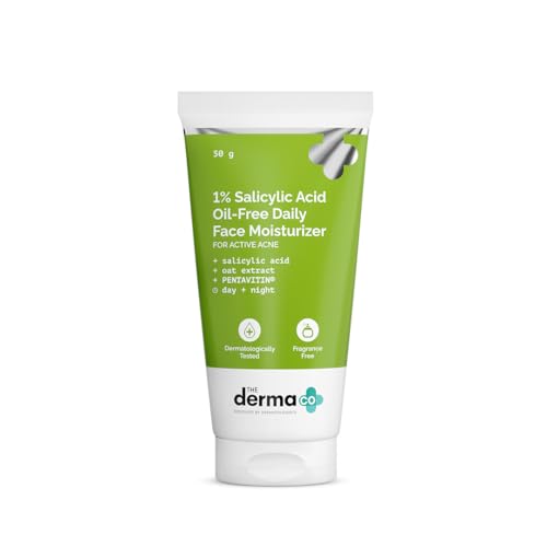 THE DERMA CO 1% Salicylic Acid Oil-Free Face Moisturizer - 50g | Acne Treatment & Hydration