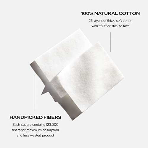 Shiseido Facial Cotton Pads (165 Squares) - Ultra-Soft, 100% Natural for Makeup Removal & Toner