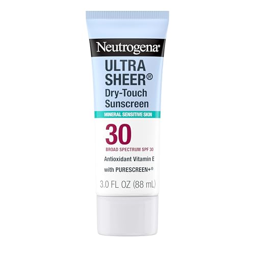 Neutrogena Ultra Sheer Dry-Touch Mineral Sunscreen SPF 30 - Broad-Spectrum UVA/UVB Protection with Titanium Dioxide & Zinc Oxide, Oxybenzone-Free (3.0 fl. oz)