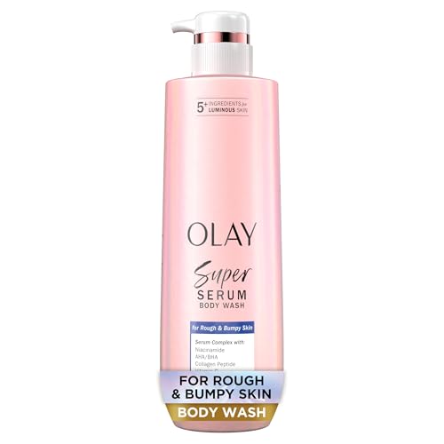 Olay Super Serum Body Wash for Rough & Bumpy Skin - Hydrating & Renewing with Exfoliating Minerals - 18.5 fl oz