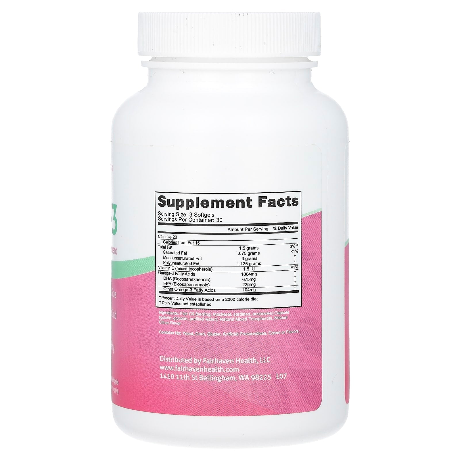 Fairhaven Health PeaPod omega-3 supplement with natural citrus