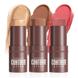 3-in-1 Contouring Stick Set: Blush, Bronzer, & Highlighter