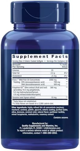 Life Extension, Super Omega-3, EPA/DHA Fish Oil, Sesame Lignans & Olive Extract, 120 Softgels
