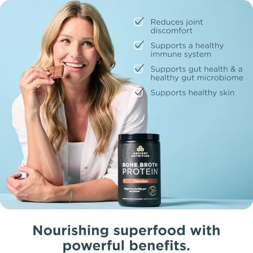 Ancient Nutrition Bone Broth Protein - Chocolate - Supports Joint & Gut Health