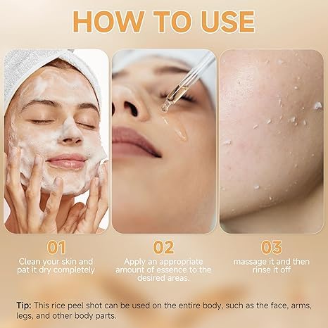 Exfoliant Rice Ampoule - Pore Minimizer & Blackhead Remover with Niacinamide, PHA & Salicylic Acid | Brightening Serum for Oily Skin