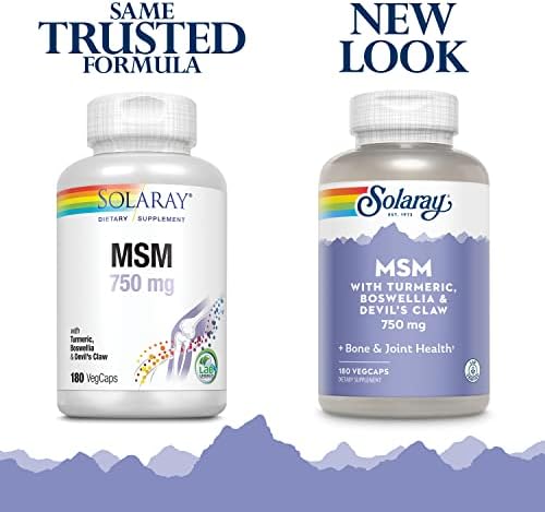 Solaray MSM Supplement - 180 Count, 750mg per Serving