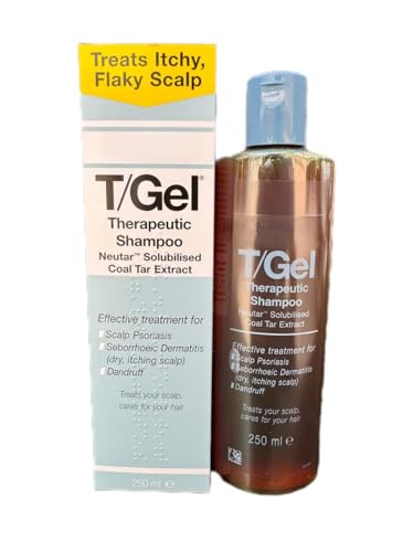 T/Gel Tgel Coal Tar Therapeutic Shampoo - Anti-Dandruff Shampoo for Flaky, Itchy Scalp - 2 x 250ml